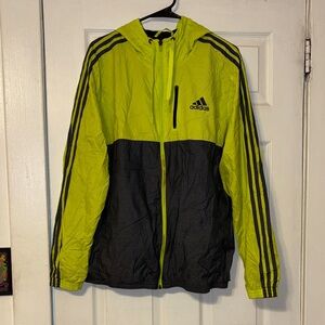 Adidas Men's Lime and Black Windbreaker
